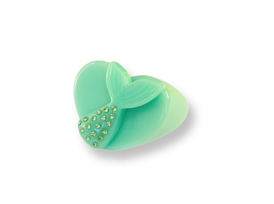 Crystal Mermaid Tail Heart Ring
