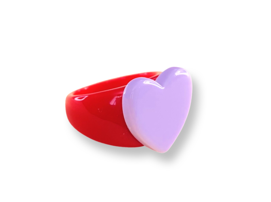 Cherry Red Classic Heart Ring