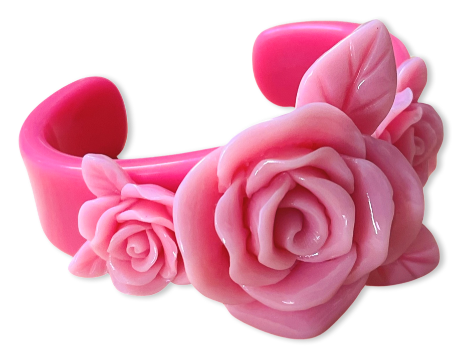 Large Rose Wide Cuff