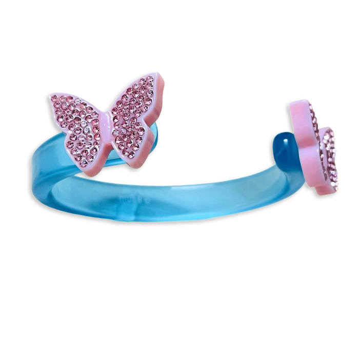 Crystal Butterflies Thin Cuff