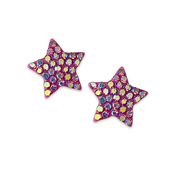 Large Crystal Star Statement Stud Earrings