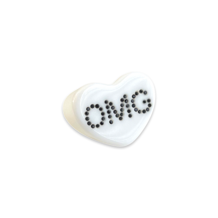 Crystal Text Heart Ring