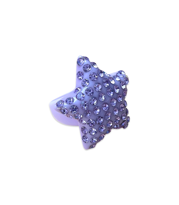 Extra Large Crystal Star Ring