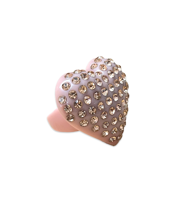 Extra Large Crystal Heart Ring