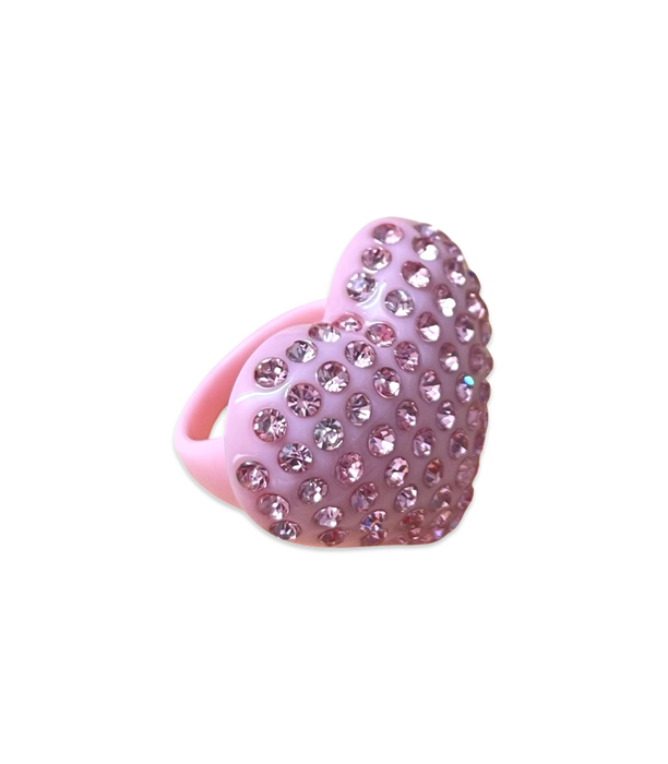 Extra Large Crystal Heart Ring