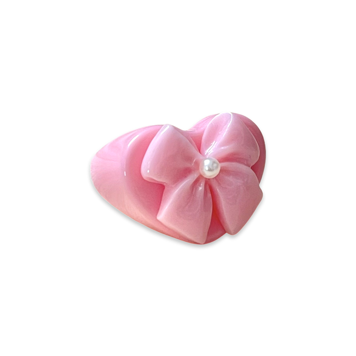 Pearl Bow Heart Ring