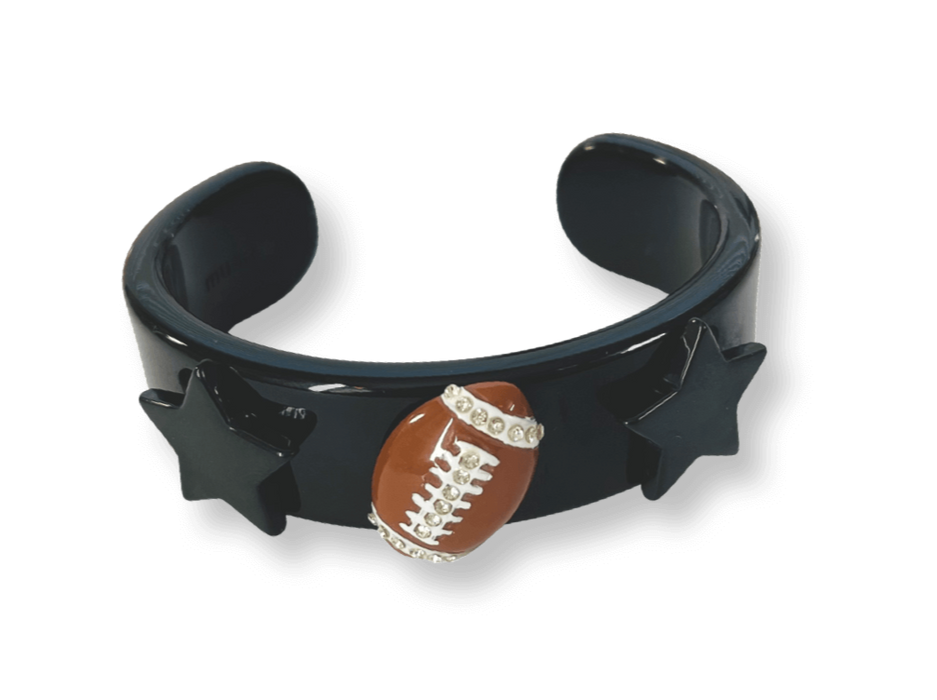 Crystal Football Wide Cuff Bracelet