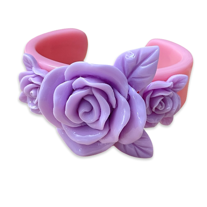 Large Rose Wide Cuff