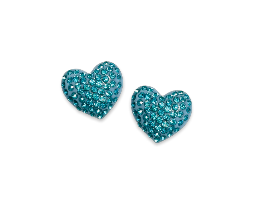 Large Crystal Heart Statement Stud Earrings