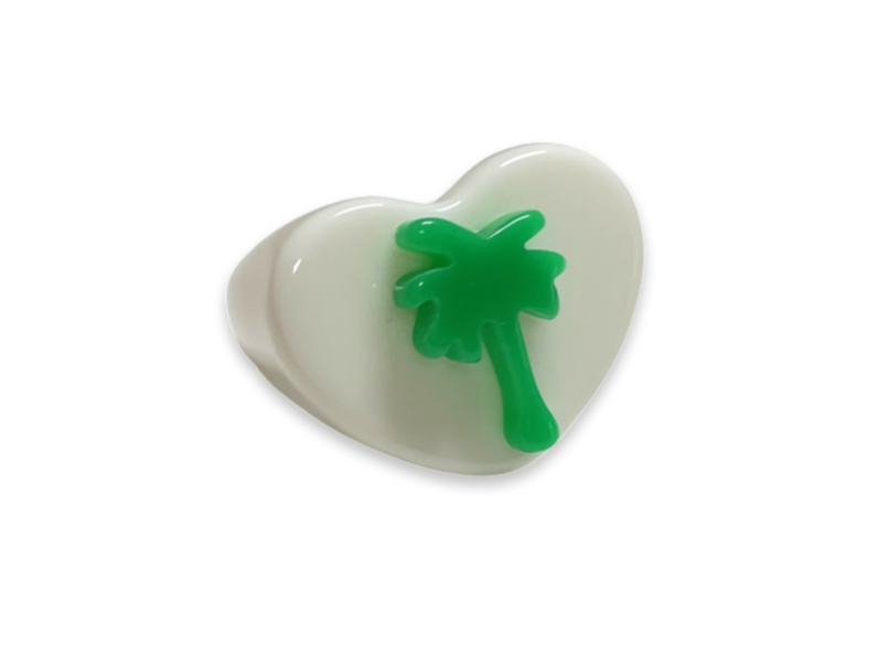 Lime Heart Palm Tree Ring