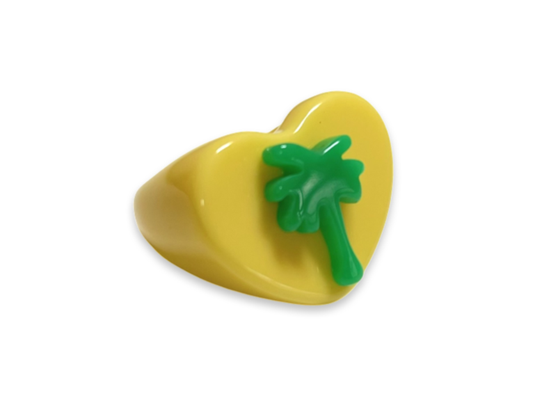 Lime Heart Palm Tree Ring