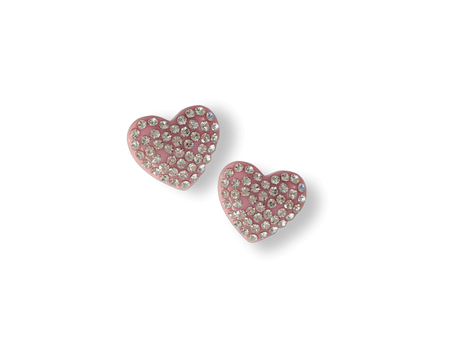 Small Crystal Heart Statement Stud Earrings