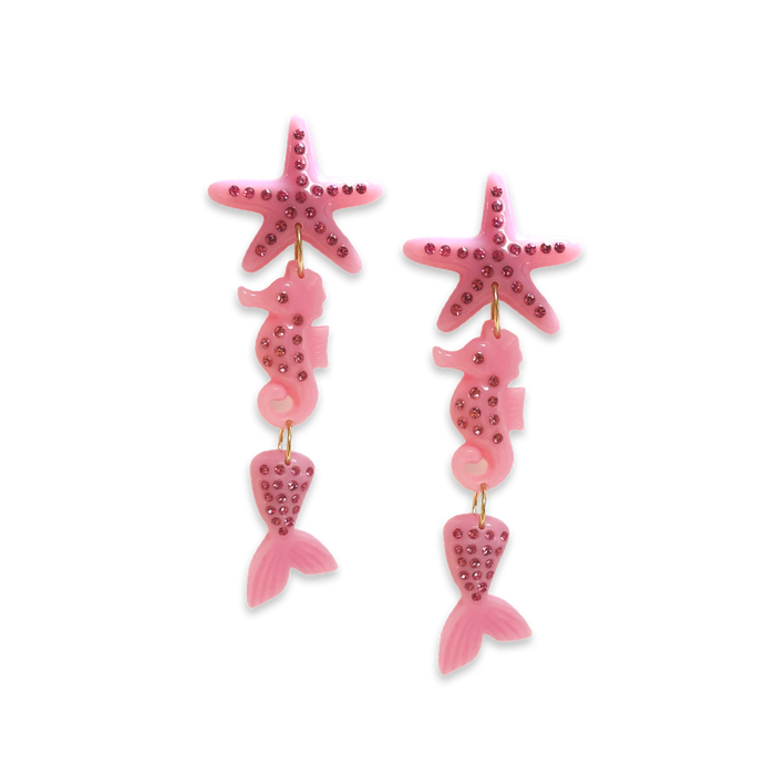 Crystal Sea Life Dangle Earrings