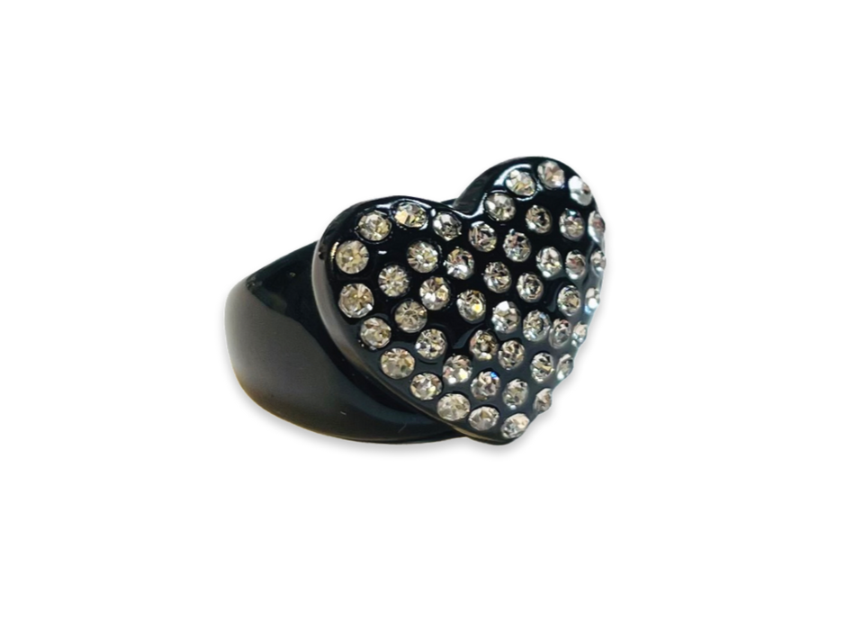 Small Crystal Heart Classic Ring