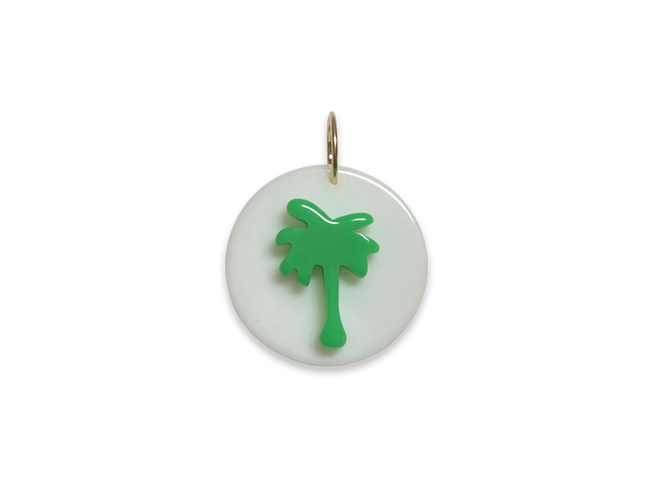Palm Tree Circle Pendant