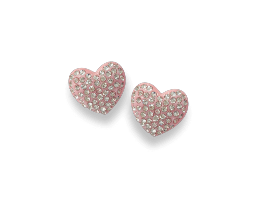 Large Crystal Heart Statement Stud Earrings