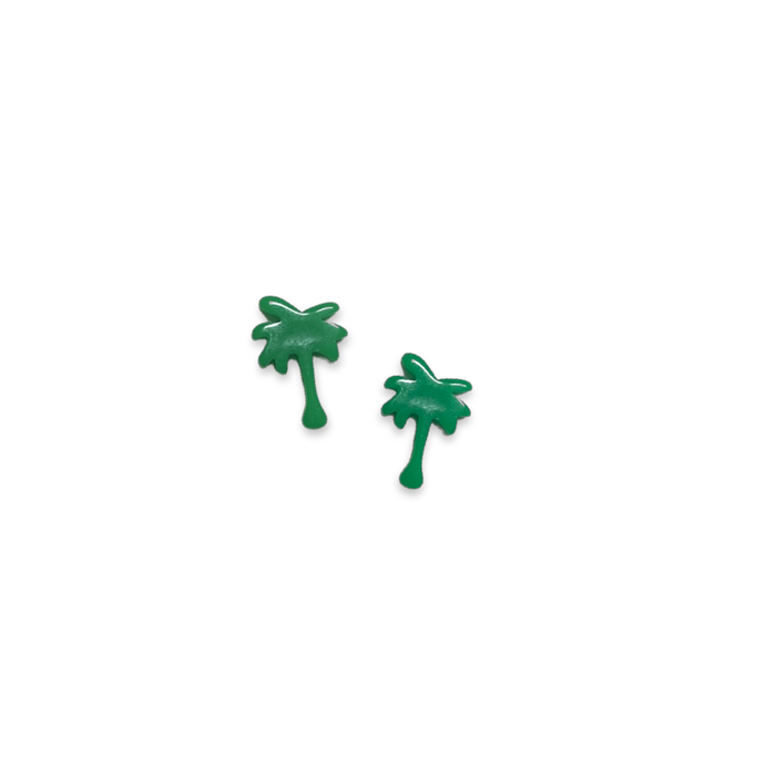 Lime Green Palm Tree Studs