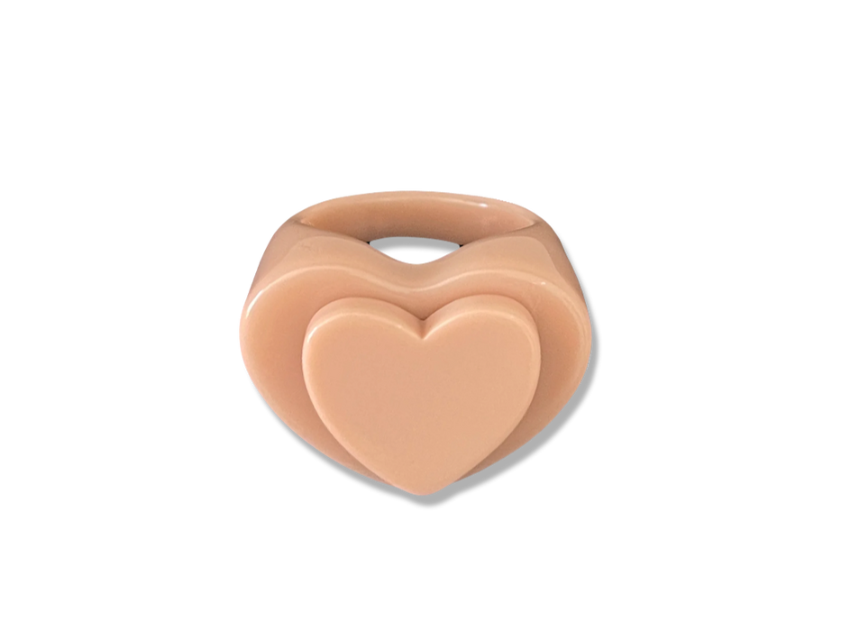 Double Heart Base Ring