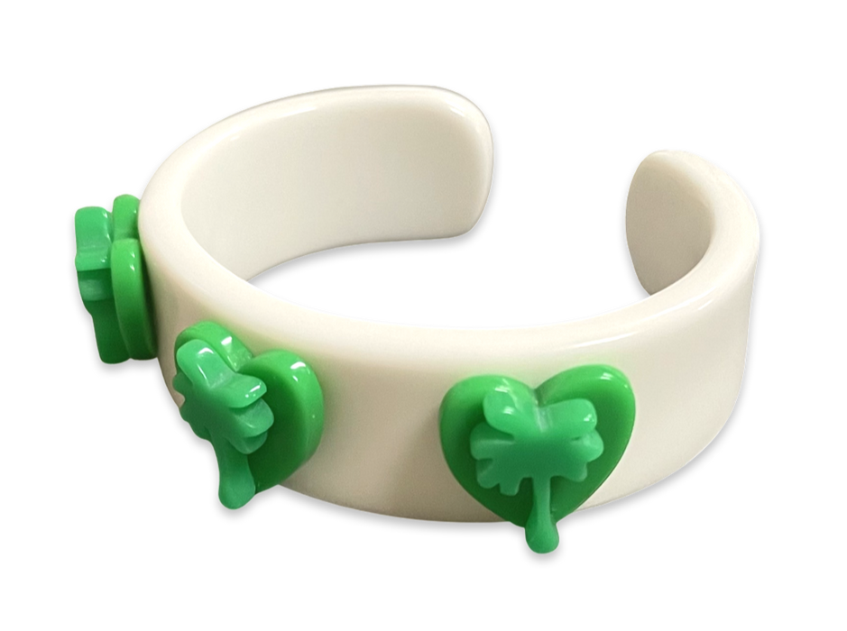 Lime Heart Palm Tree Wide Cuff