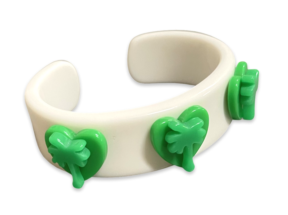 Lime Heart Palm Tree Wide Cuff