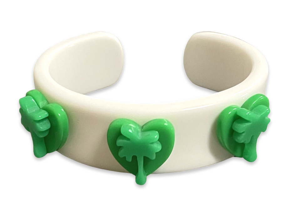 Lime Heart Palm Tree Wide Cuff