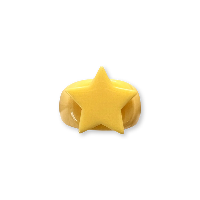 Lemon Yellow Classic Star Ring