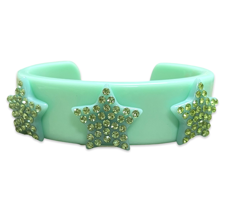 Crystal Star Wide Cuff Bracelet