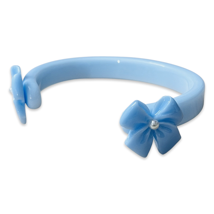 Floating Pearl Bow Cuff Bracelet