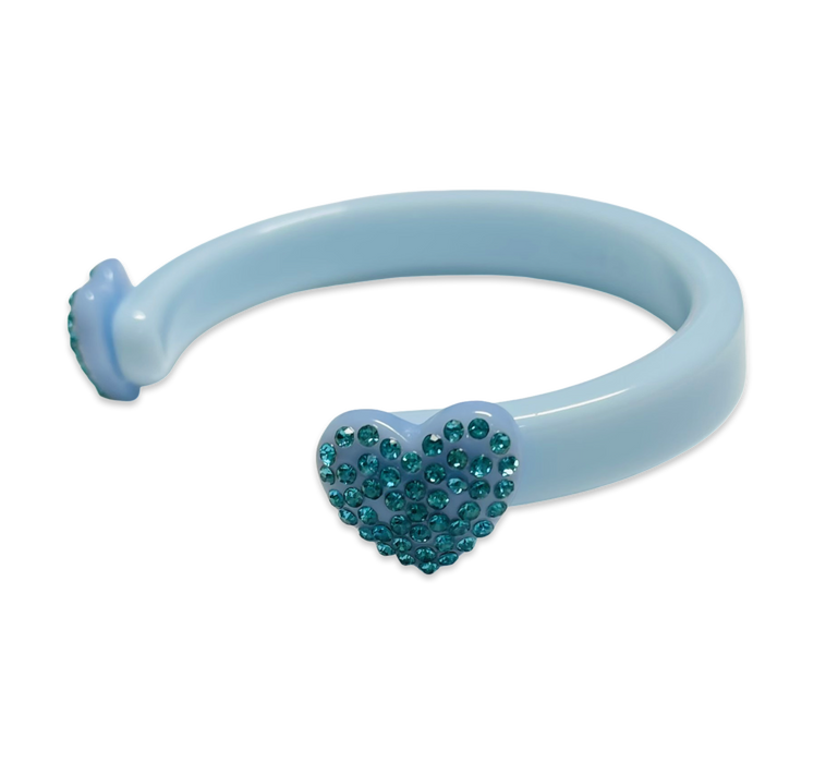 Small Crystal Hearts Cuff Bracelet