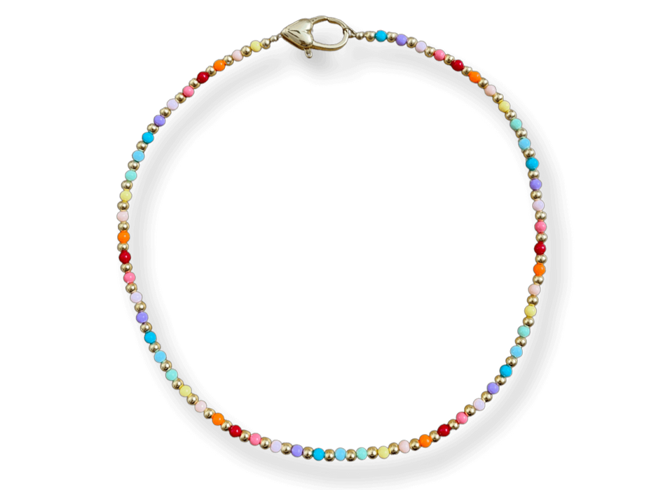 Gold Multicolor Beaded Necklace