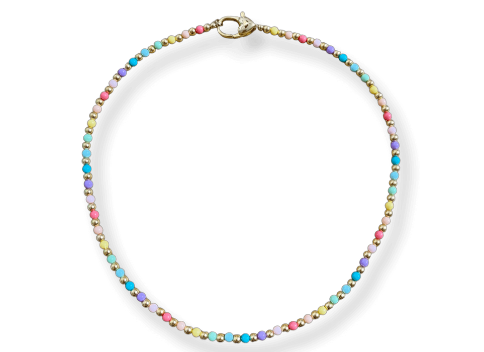 Gold Multicolor Beaded Necklace