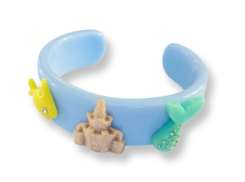 Fish Castle Mermaid Tail Wide Cuff Bracelet
