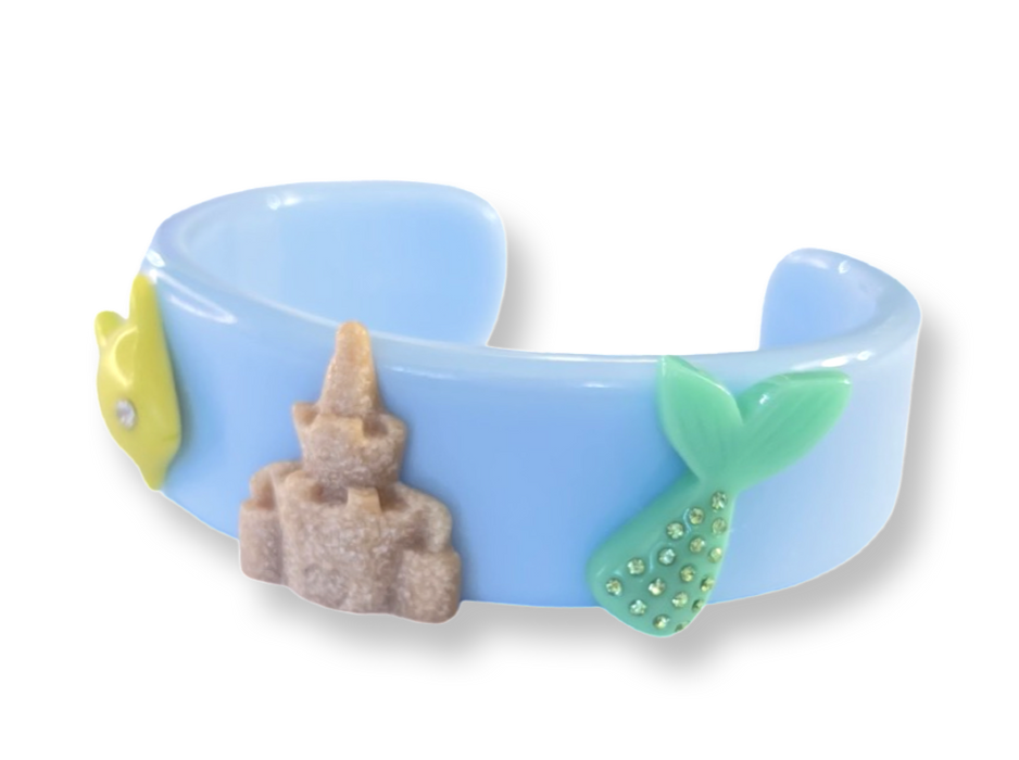 Fish Castle Mermaid Tail Wide Cuff Bracelet