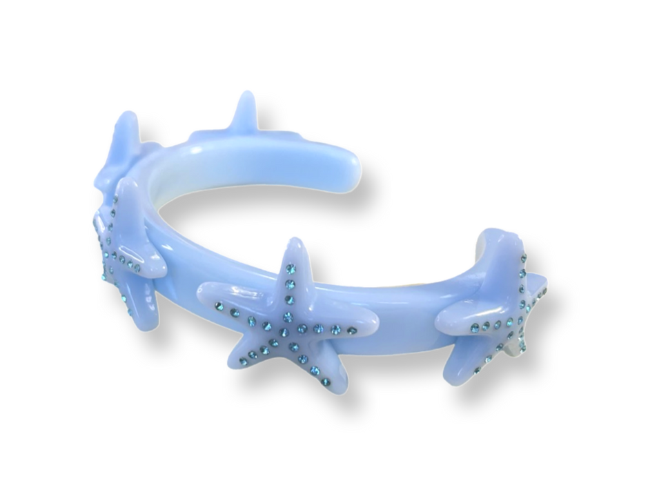 Crystal Starfish Thin Cuff Bracelet