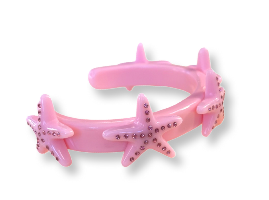 Crystal Starfish Thin Cuff Bracelet