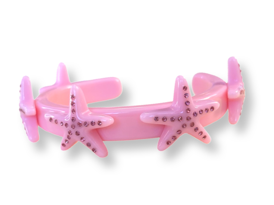 Crystal Starfish Thin Cuff Bracelet