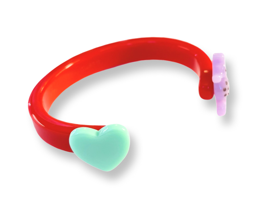 Sea Horse Heart Thin Cuff Bracelet
