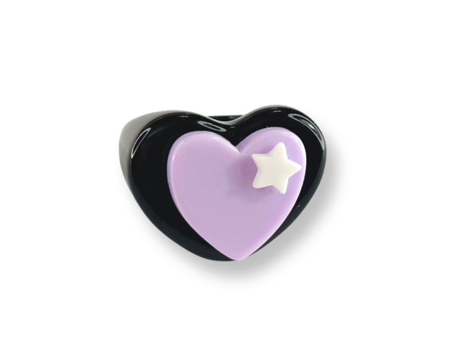 Star Accent Heart Ring
