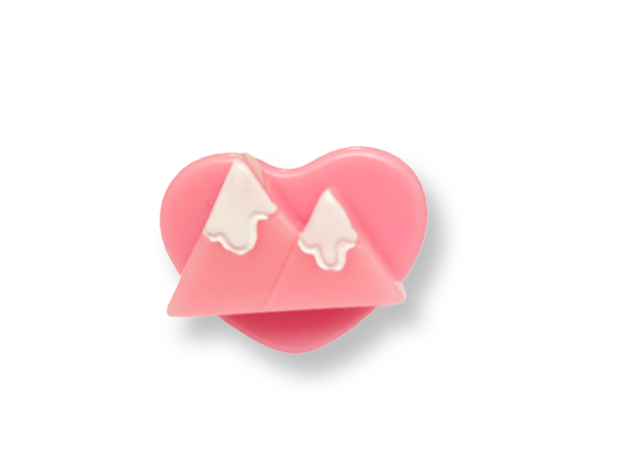 Pink Mountains Heart Ring
