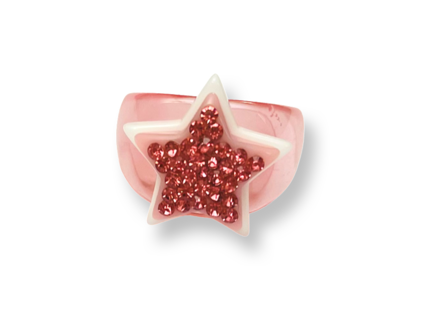 Classic Crystal Stacked Star Ring