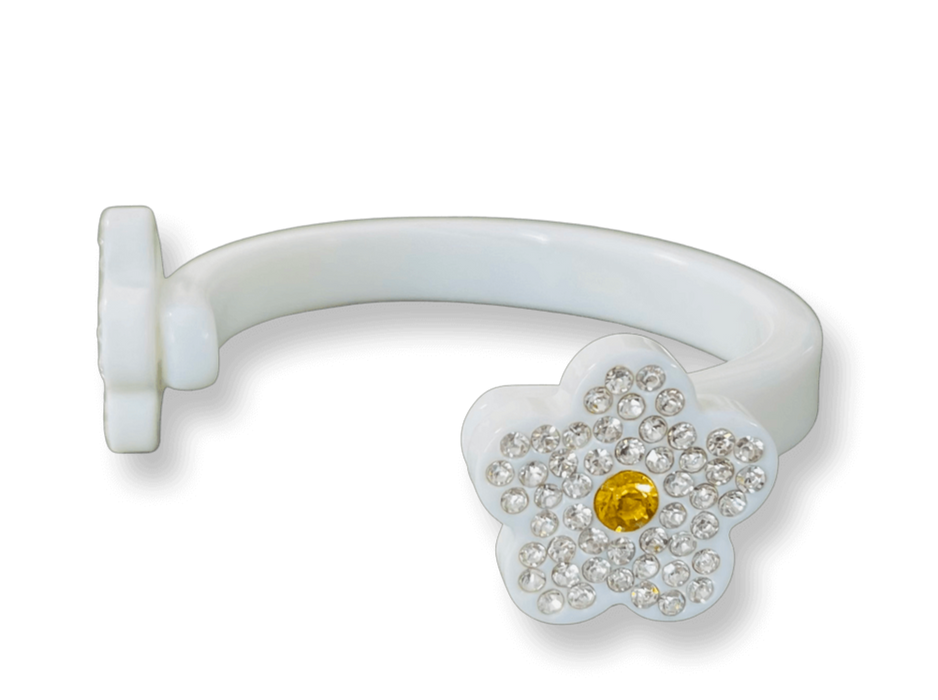 Sparkle Bloom Daisy Floating Cuff Bracelet