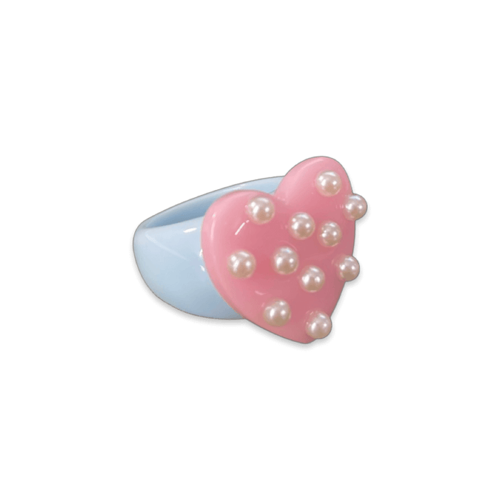 Pearl Polka Dot Heart Classic Ring