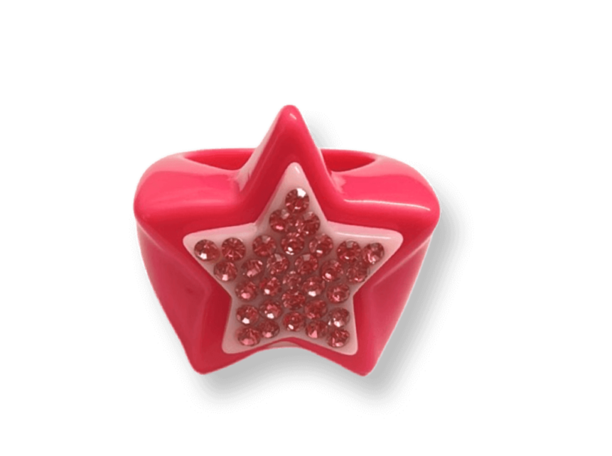 Pink Crystal Star Ring