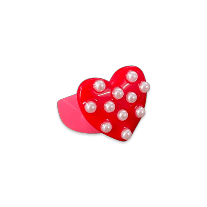 Pearl Polka Dot Heart Classic Ring (more colors)