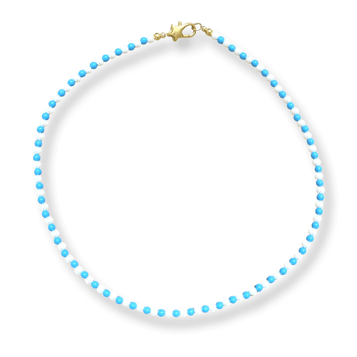 Pearl Necklace With Colored Beads