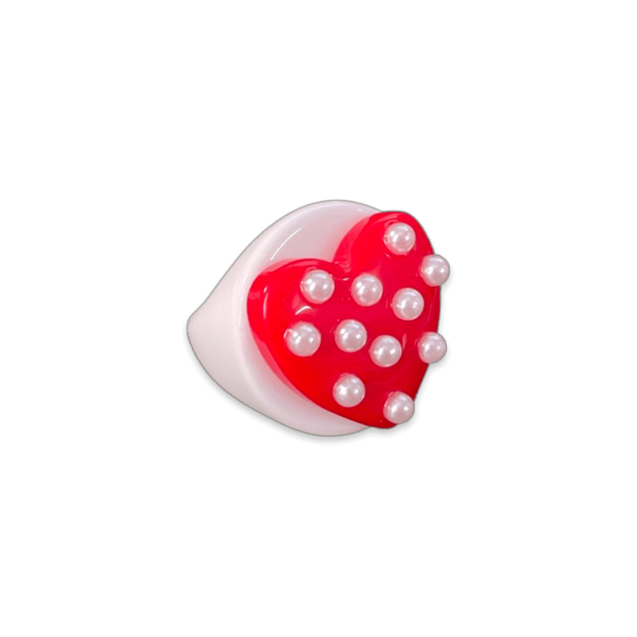 Pearl Polka Dot Heart Circle Ring (more colors)