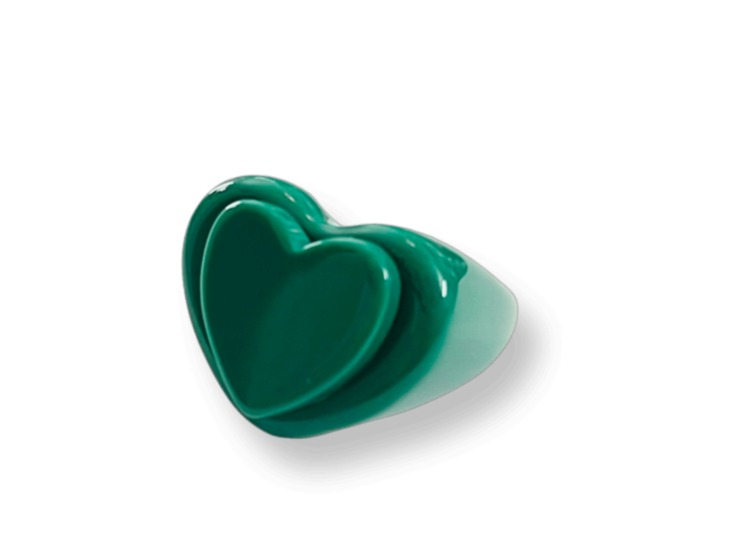 I Heart Emeralds Ring