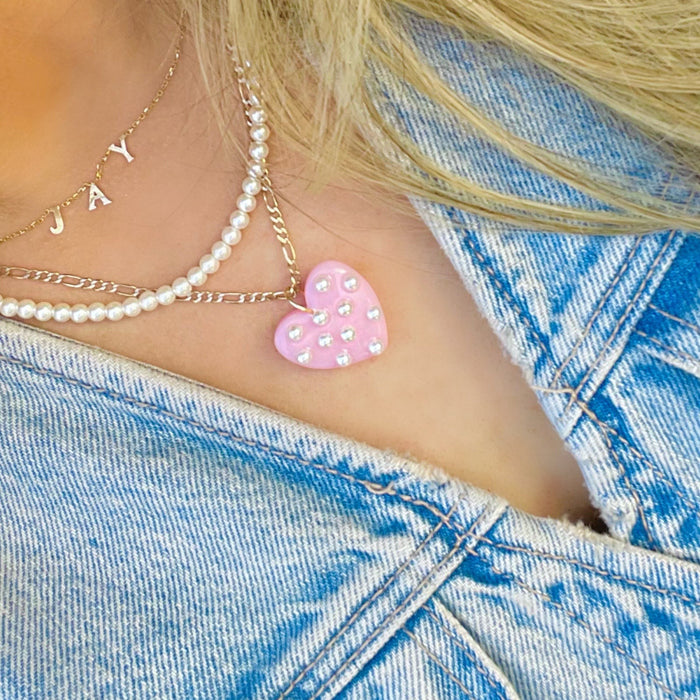 Pearl Polka Dot Heart Pendant