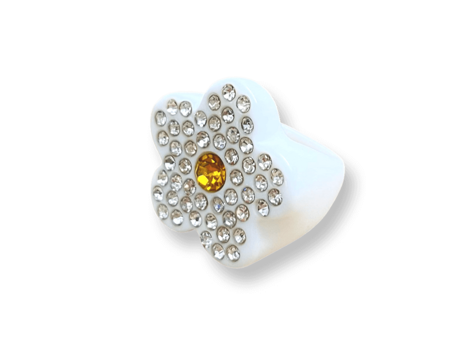 Crystal Bloom Daisy Flower Ring