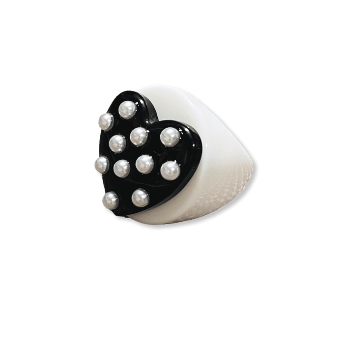 Pearl Polka Dot Heart Circle Ring (more colors)